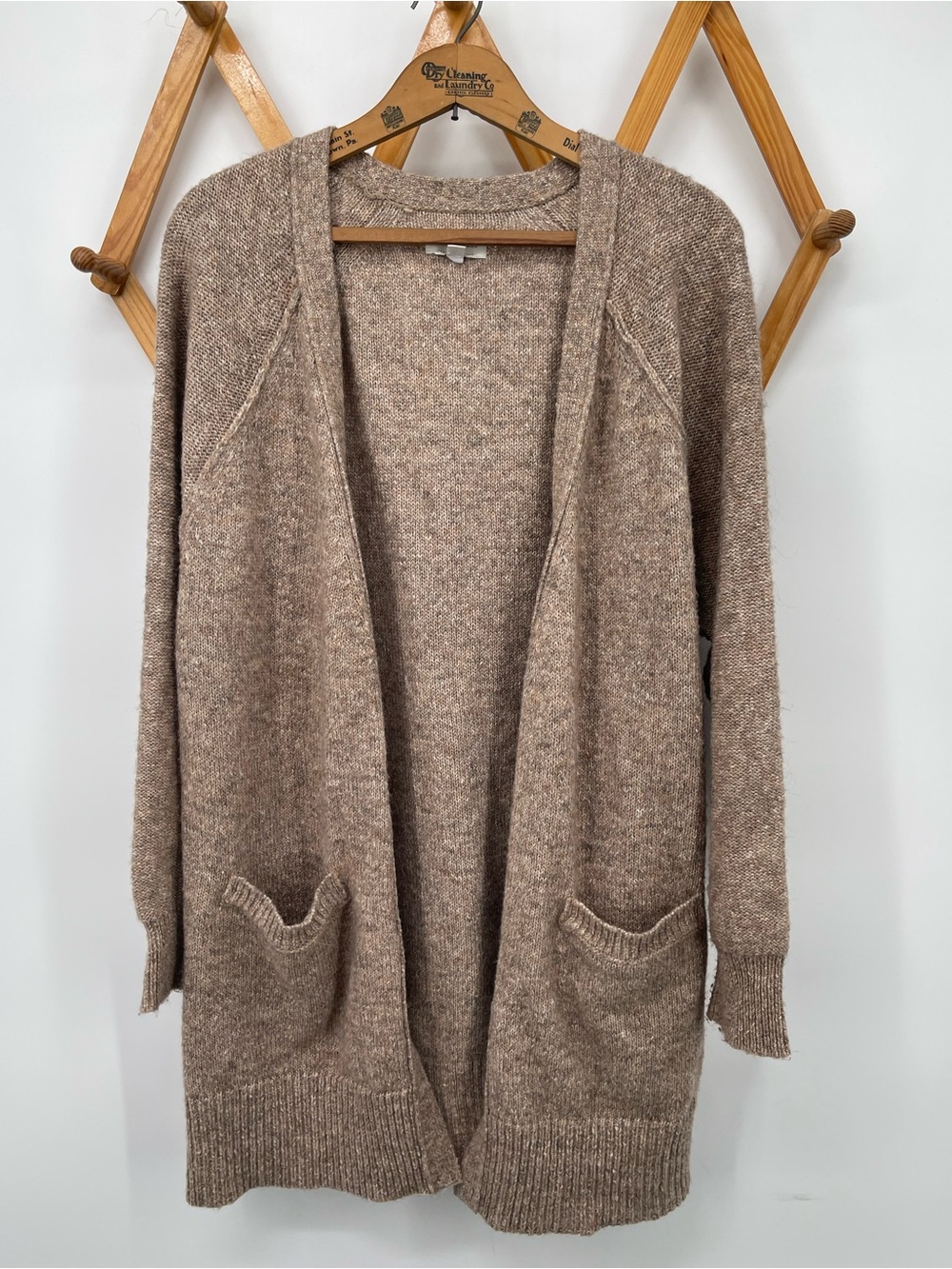 Lucky Brand Women's Open-Front Heathered Taupe Cardigan